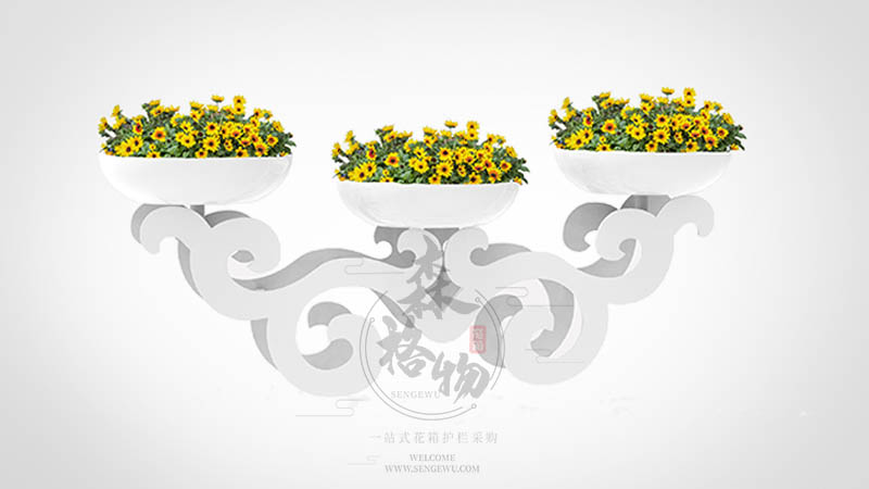 西藏古韵三盆立体花架